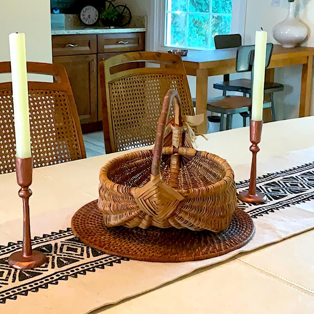 Twig and branch woven basket